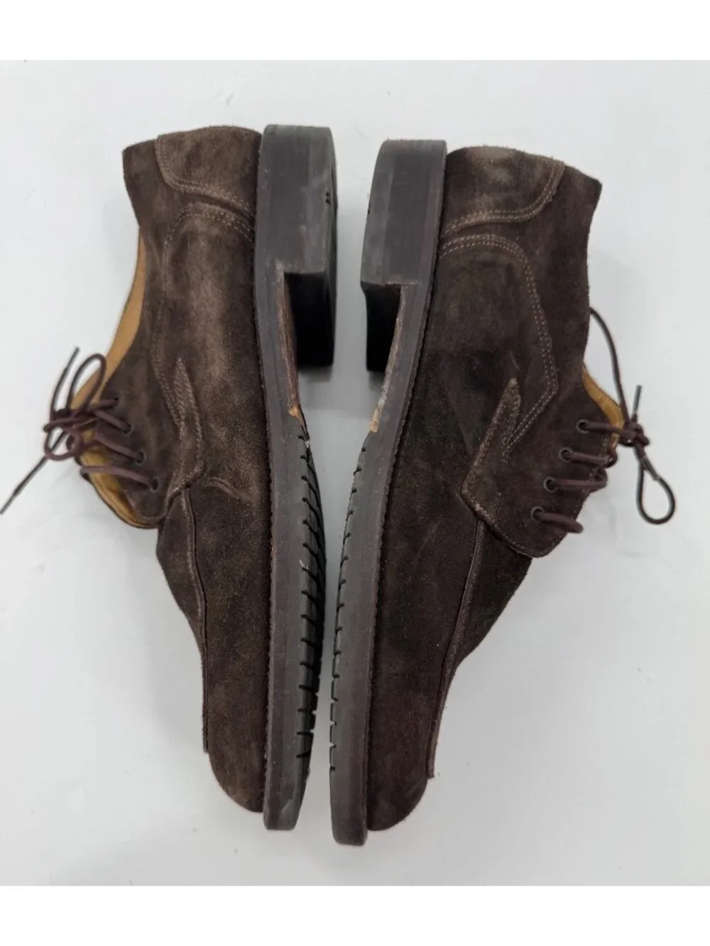 Vintage Cable & Co Hugo Chuckla Italy Brown Suede Leather Mens Lace-Up Dress Sho